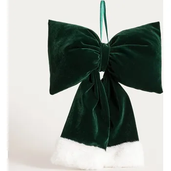 Vánoční dekorace Závěsná mašle | BOWE | zelená měkká | 757549