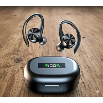 Sluchátka Outlet Bezdrátová sluchátka do uší TWS-R200 černá Bluetooth mikrofon