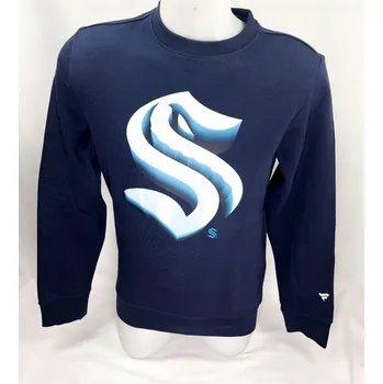Pánská mikina Pánská mikina Seattle Kraken NHL Chrome Graphic Crew Sweatshirt Maritime Bl