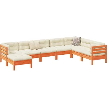 Zahradní sestava zahrada-XL 8dílná zahradní sedací souprava podušky voskově hnědá borovice 3299578