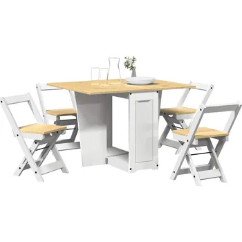 Jídelní set vidaXL 5dílný jídelní set Butterfly Corona skládací borovice [3295718] Barva: Bílá