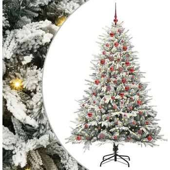 Vánoční stromek vidaXL Umělý předsvícený vánoční stromek s sadou koulí Zelená 180 cm [3395397]