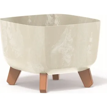 Květináč Květináč čtvercový na nožkách GRACIA DGQL240E | Krémový