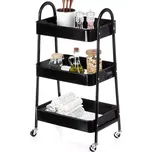 HOMESTYLING Kuchyňský úložný vozík třípatrový kov černá KO-C80902020