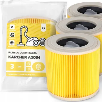 Filtr do vysavače 3x FILTR do VYSAVAČE Kärcher A2054 Vzduchový ÚČINNÝ SILNÝ Filtry EM-W