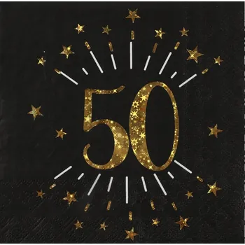 Papírový ubrousek Černé ubrousky s potiskem 50 x 33 cm 10 kusů