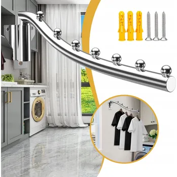 Věšák SKLÁDACÍ VĚŠÁK NA OBLEČENÍ, NÁSTĚNNÝ VĚŠÁK SE 7 KORÁLKY, SKLÁDACÍ HÁK