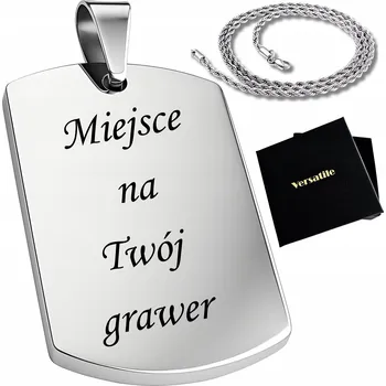 Řetízek STŘÍBRNÁ sada vojenská známka s GRAVÍROVÁNÍM + stříbrný řetízek 55 cm