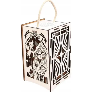 Obraz DŘEVĚNÁ ADVENTNÍ LUCERNA NA RORÁTY SVÍTÍCÍ LED SADPEX 224050