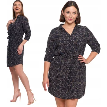 Dámské šaty Dámské Šaty s Knoflíky a páskem, viskóza, pod kolena, XL MORAJ