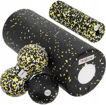 Masáž Hladký váleček Activ/Space 33 cm x 14 cm bílý, černý, žlutý