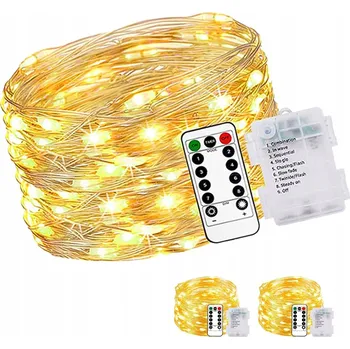 Vánoce 3 ks sada vánočních světýlek, 5 m, teplá bílá, 100 LED diod
