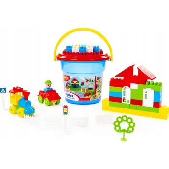 ostatní stavebnice Stavebnice v kbelíku s víkem Polesie Builder Maxi 68 dílků