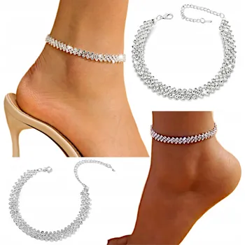 Náramek Stříbrný náramek na nohu kotník Zirkony Křišťály Elegantní Stylový