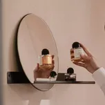 Koupelnové zrcadlo s nástěnnou kovovou policí London černé L