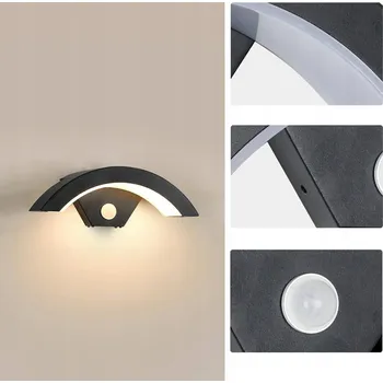 Venkovní osvětlení VENKOVNÍ LED SVÍTIDLO NAD VCHODOVÉ DVEŘE S POHYBOVÝM SENZOREM 18W IP65