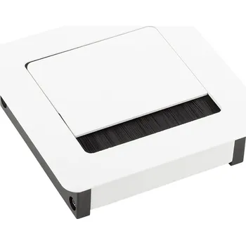 Nábytkové kování STRONG průchodka ALU 100x100x29 mm Barva: Bílá bílá, černá a broušený hliník