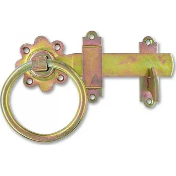 Tesařské kování Branková závora s kroužkem 150mm žlutý Zn