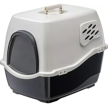 Toaleta pro kočku Ferplast Home Bill toaleta 50 x 40 x 42 cm šedá/černá