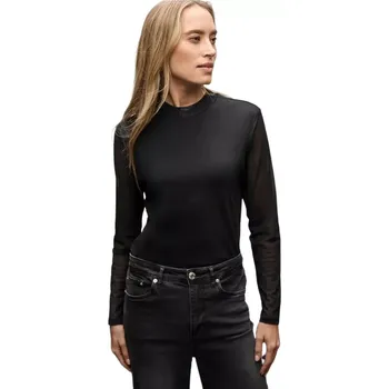 Dámské tričko Dámské elegantní tričko s průsvitnými rukávy Street One 324279 černá velikost 40