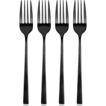 Příbor Sada dezertních vidliček z nerezové oceli, černé, 4 ks