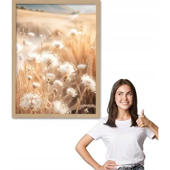 Obraz Obraz s rámem vzor KVĚTY LOUČNÍ BOHO dřevěný rámeček 30x40 plexi do kuchyně