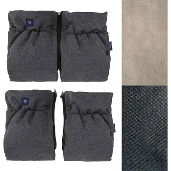 Kočárek ZAFFIRO dvoudílné rukávníky 2v1 na kočárek béžové BARVA vlna premium + melange šedá