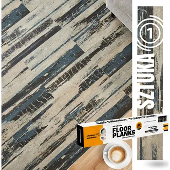 vinylová podlaha Samolepicí Vinylový Panel Rustikální Uhlí 1 KUS Tmavá Parketová Deska