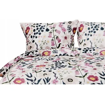 Povlečení Povlečení 220 x 200 cm + 2 květované povlaky bílé