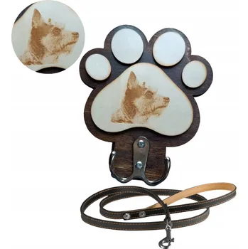 Věšák Personalizovaný Věšák ve Tvaru Tlapky na Vodítko a Klíče s gravírováním