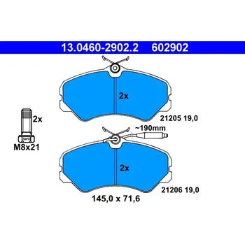 Brzdová destička Sada brzdových destiček, kotoučová brzda ATE 13.0460-2902.2