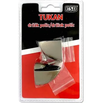 Nábytkové kování Držák polic TUKAN S ESO NI-broušený 40mm (2ks-blistr),nosnost 6kg/ks