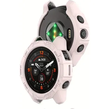 Chytré hodinky Silikonové pouzdro, obal pro Garmin Fenix 7X / 7X PRO růžový silikon (Obal, kryt pro Garmin Fenix 7X / 7X PRO růžová)