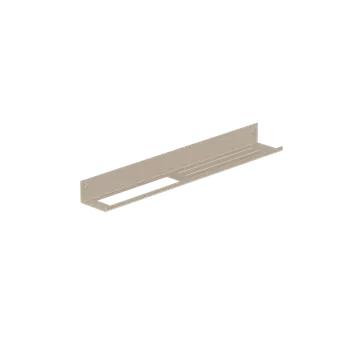 police Kovová nástěnná police do koupelny Roma pískově šedá M - levá varianta