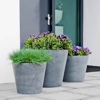 Květináč Květináč Bucket šedý S, ⌀ 50 cm x v 40 cm, 6,5 kg, 57l