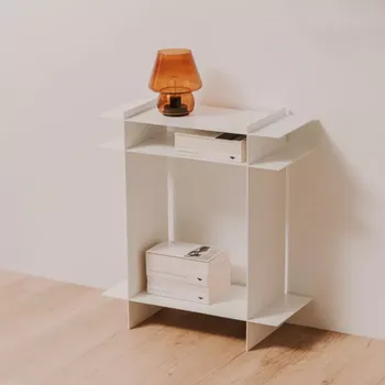 Konferenční stolek Kovový odkládací stolek Tokyo Bílá