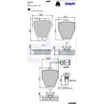 Sada brzdových destiček, kotoučová brzda DELPHI LP1463