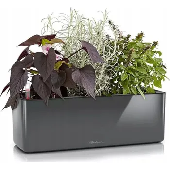 Květináč Plast Květináč , šedý, Lechuza 40 cm x 14 x 13,5 cm