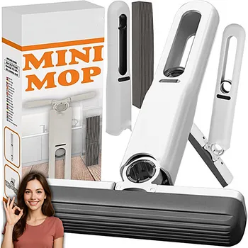 MINI PLOCHÝ MOP INOVATIVNÍ PRO MYTÍ A STÍRÁNÍ 14.5cm SE 2 NÁHRADNÍMI HLAVICEMI