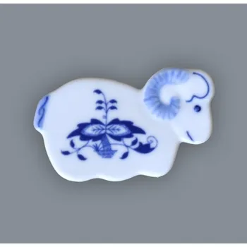 Dekorativní magnet Cibulák magnetka beránek 6 cm originální cibulákový porcelán Dubí, cibulový vzor,