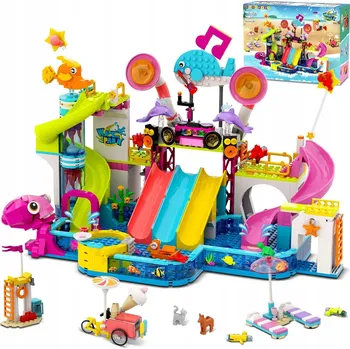 ostatní stavebnice STAVEBNICE FRIENDS VODNÍ PARK LETNÍ HRAČKA S VODNÍMI SKLUZAVKAMI, SADA 911 dílů