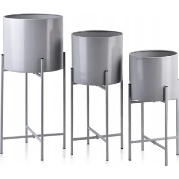 Květináč Obal Na Květináč 54 x 20 cm kovový šedý