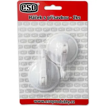 Nábytkové kování Háček ESO s přísavkou 5 cm bílý (2ks)