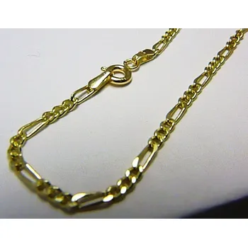 Řetízek Klenoty Budín Pevný zlatý přívěskový řetízek - FIGARO 585/1,50gr 45cm HK6206 (Klenoty Budín Pevný zlatý přívěskový řetízek - FIGARO 585/1,50gr 45cm HK6206)