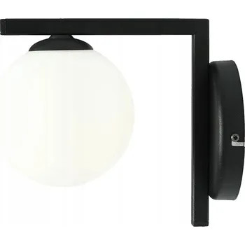 Nástěnné svítidlo Černé industriální nástěnné svítidlo s bílou koulí 1xE14 40W ZAC Aldex