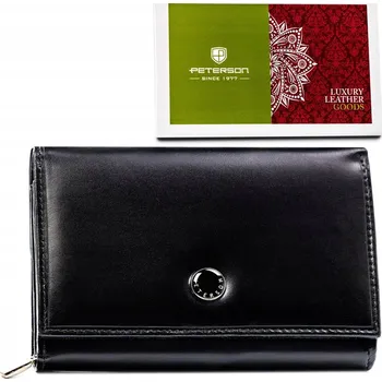 Peněženka Peterson dámská peněženka z pravé kůže, černá
