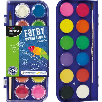 Výtvarná barva Akvarelové barvy Kidea 12 ks