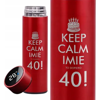 Termoska Červená termoska s LCD displejem - Skvělý dárek k 40. narozeninám!