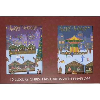 Exkluzivní vánoční přání s obálkou, 10 kusů, 2 okénka
