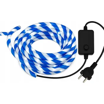 Vánoční světelná dekorace SVĚTELNÝ HAD CUKROVÍ VÁNOČNÍ OSVĚTLENÍ NA STROMEČEK LED MODRÝ 10M VENKOVNÍ IP44